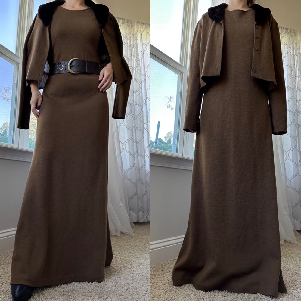 VTG 2pc knitted maxi dress